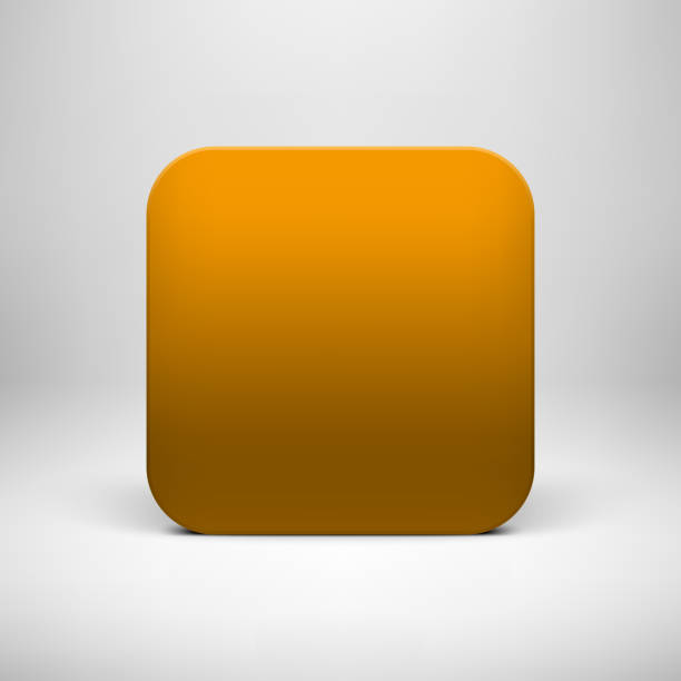 technologie-orange leere app-icon-vorlage - orange frucht grafiken stock-grafiken, -clipart, -cartoons und -symbole