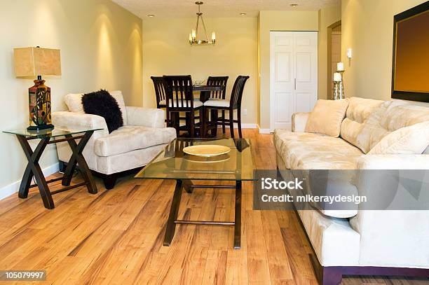 Modern Living And Dining Room Stock Photo - Download Image Now - Bright, Brightly Lit, Coffee Table