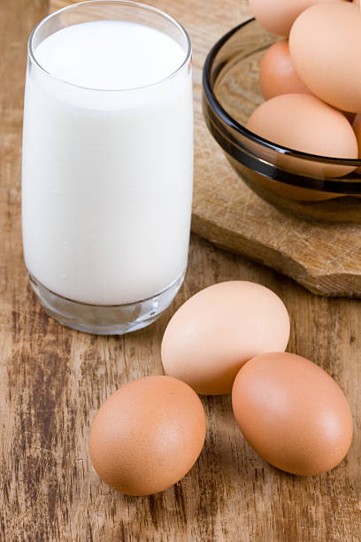 istock eggs and glass of milk 105080583