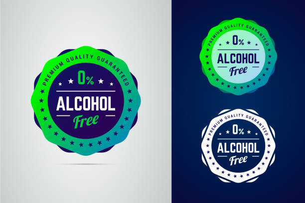 najwyższa jakość gwarantuje bezalkoholową etykietę wektorową produktu. - seal stamper stock illustrations