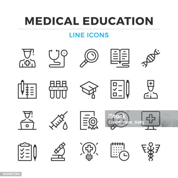 Formation Médicale Ligne Icônes Définies Éléments De Contour Moderne Les Concepts De Design Graphique Accident Vasculaire Cérébral Style Linéaire Collection De Symboles Simples Icônes De Vecteur Ligne Vecteurs libres de droits et plus d'images vectorielles de Icône