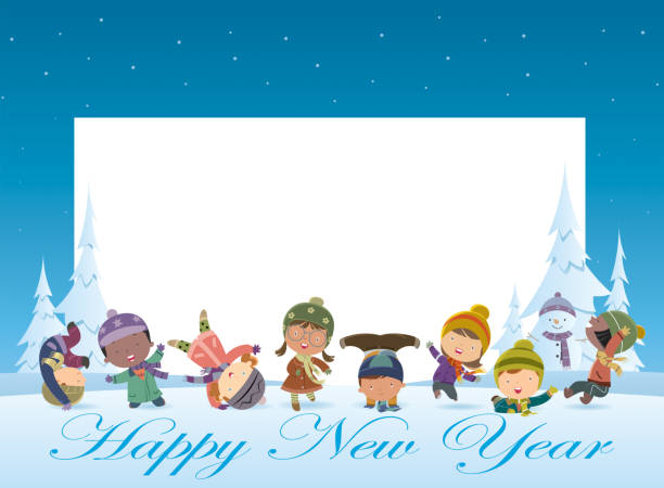 маленькие дети и рождество - christmas child friendship little boys stock illustrations