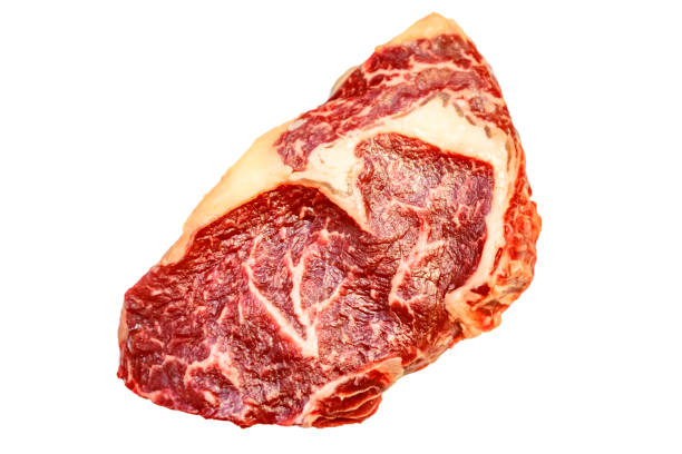 istock Raw marbled beef entrecote, isolated 1050817714