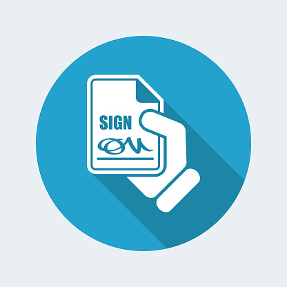 On File Sign Sign On Document Stock Illustration - Download Image Now - Agreement ...