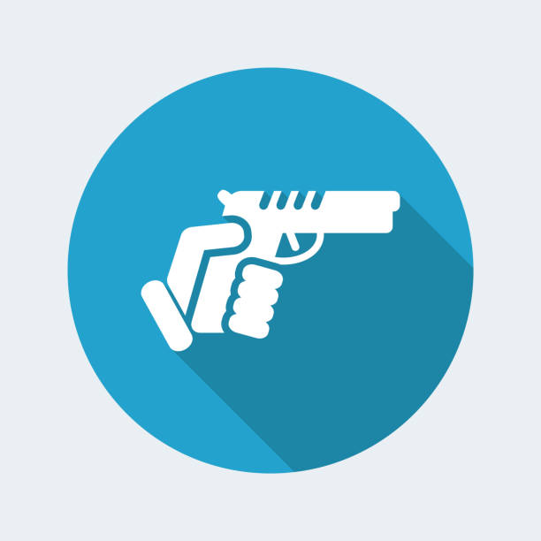 ilustrações de stock, clip art, desenhos animados e ícones de gun icon - gun handgun violence kidnapping
