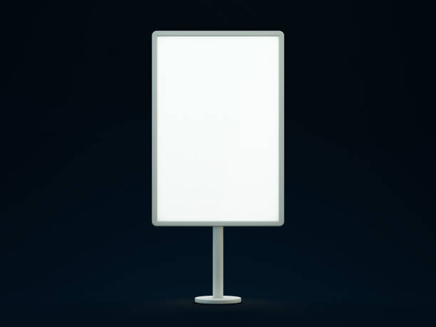 istock Blank street billboard on dark background. Ddvertising display. 3D 1050827464