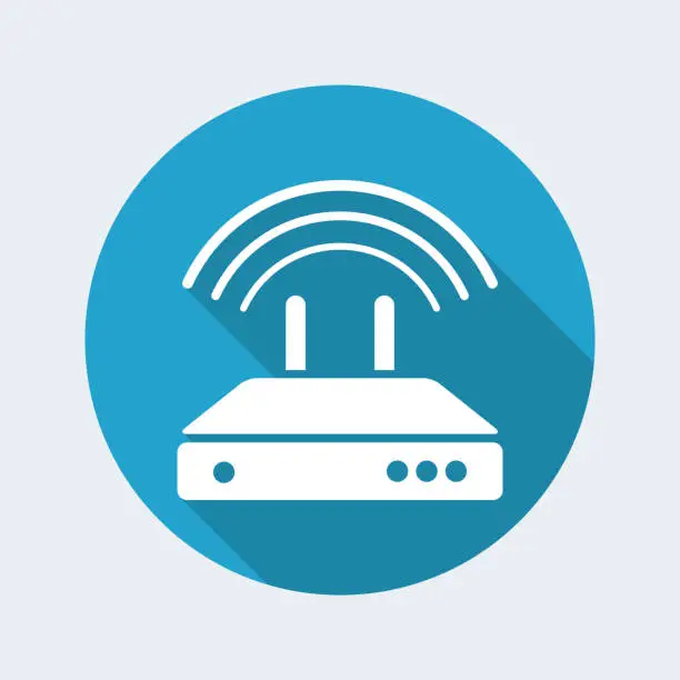 Vector illustration of Router - Flat minimal icon