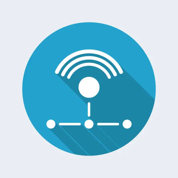 Vector illustration of Wi-fi network - Flat minimal icon