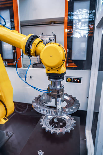 istock Robotic Arm modern industrial technology. Automated production cell. 1050831056