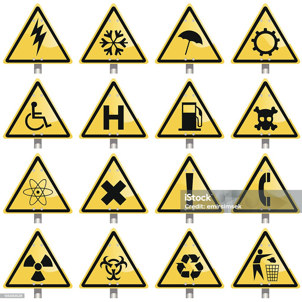 Def Warning Signs Warning Signs Stock Illustration - Download Image Now - Advice, Color ...