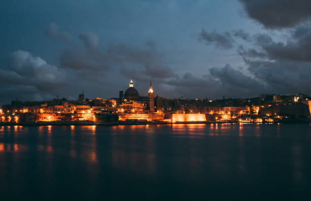 istock Beautiful view from Sliema to Valletta in the evening, Malta 1050854418