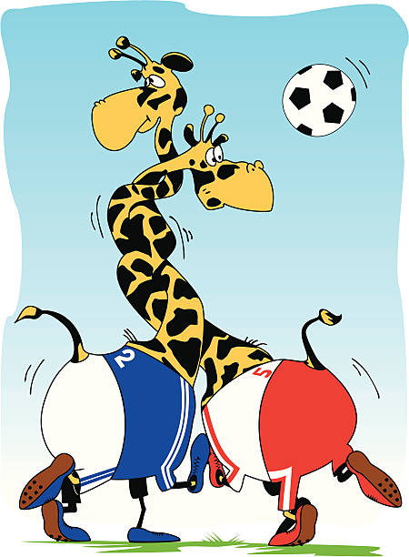 giraffe Football vector art illustration