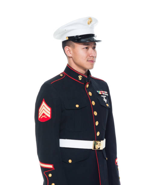 istock US Marine in uniform with hands by side 1050858880