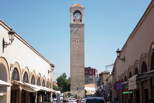 Kebab, Adana, Turkey - Middle East, Archival, Built Structure Old clock tower in the Kazancilar bazaar