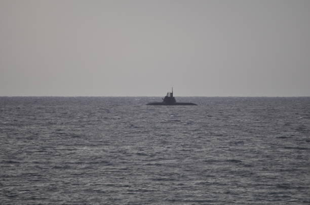 The beautiful warship on sea.