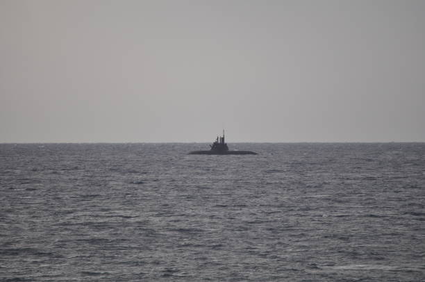 istock The beautiful warship on sea. 1050859956
