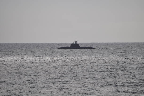 istock The beautiful warship on sea. 1050859994