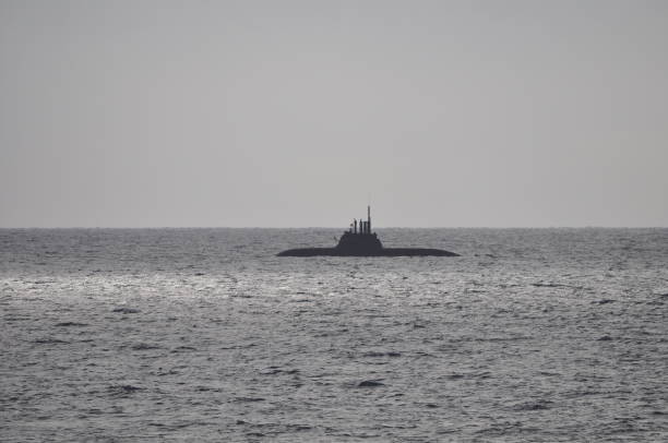 istock The beautiful warship on sea. 1050860050