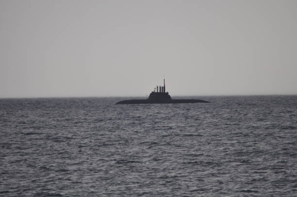 istock The beautiful warship on sea. 1050860170