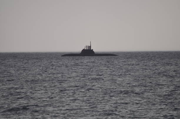 istock The beautiful warship on sea. 1050860182