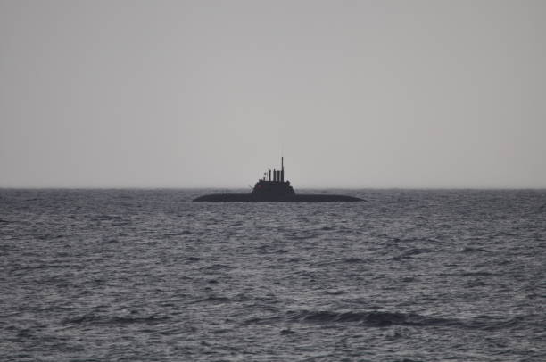istock The beautiful warship on sea. 1050860274