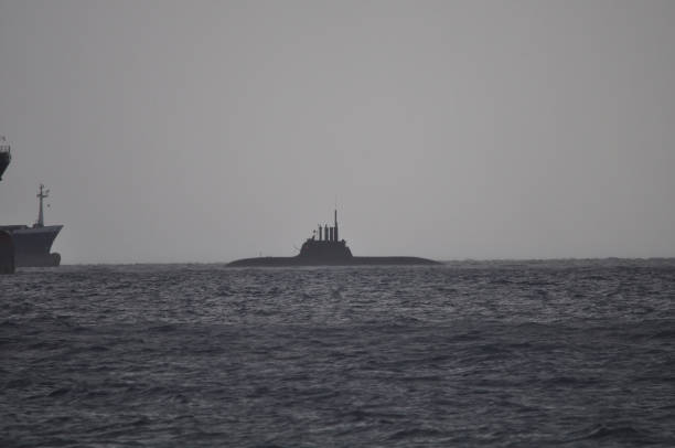 istock The beautiful warship on sea. 1050860324