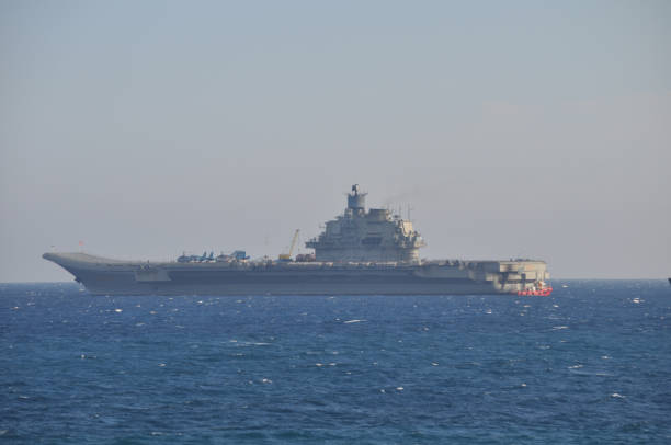 istock The beautiful warship on sea. 1050862442