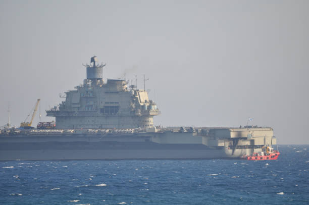 istock The beautiful warship on sea. 1050862720