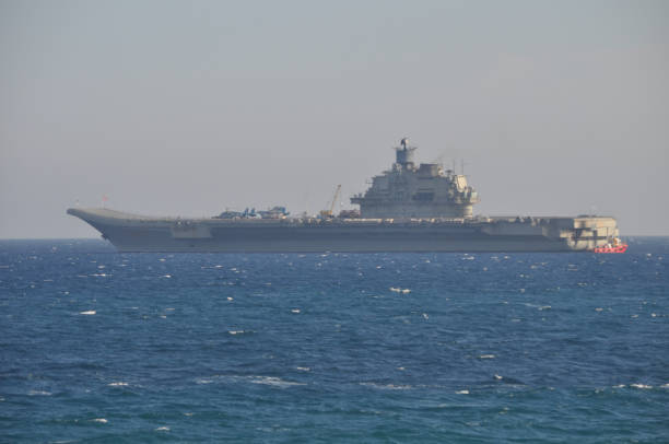 istock The beautiful warship on sea. 1050862966