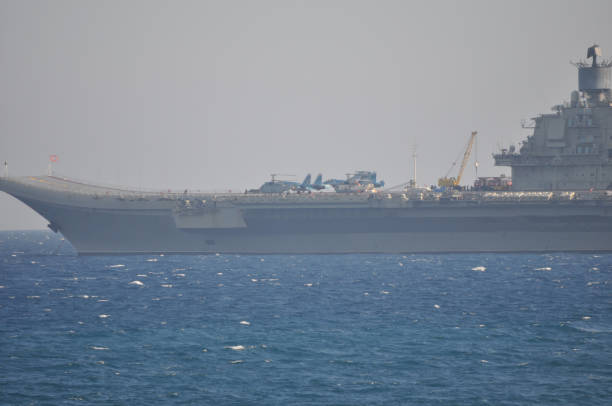 istock The beautiful warship on sea. 1050863002