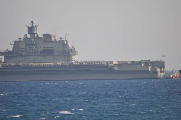 istock The beautiful warship on sea. 1050863152