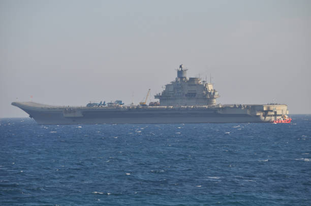 istock The beautiful warship on sea. 1050863268