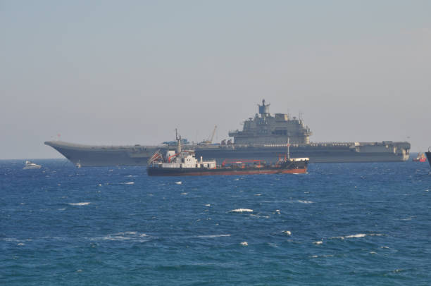 istock The beautiful warship on sea. 1050863394