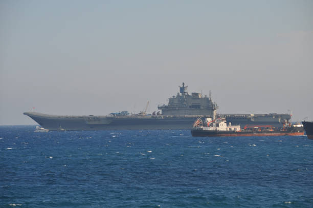 istock The beautiful warship on sea. 1050863468