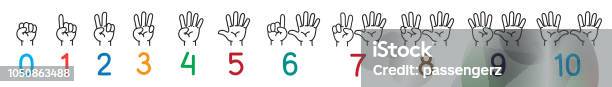 Hands With Fingers Icon Set For Counting Education Stock Illustration - Download Image Now - Number, Finger, Counting