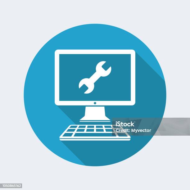 Computer Assistance Sign Computer Assistance Or Settings Stock Illustration - Download Image Now ...