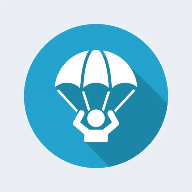 Vector illustration of Parachutist - Minimal vector icon