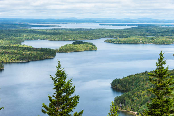istock Long Pond from Beech Mountain with shadows and reflections of clouds 1050871696
