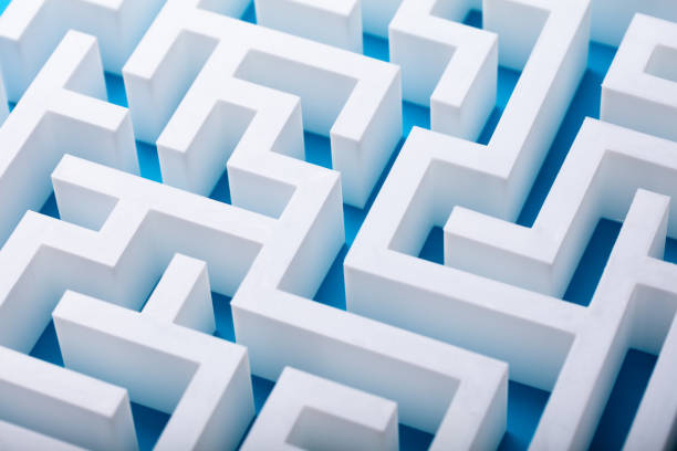 istock Elevated View Of White Maze 1050881792