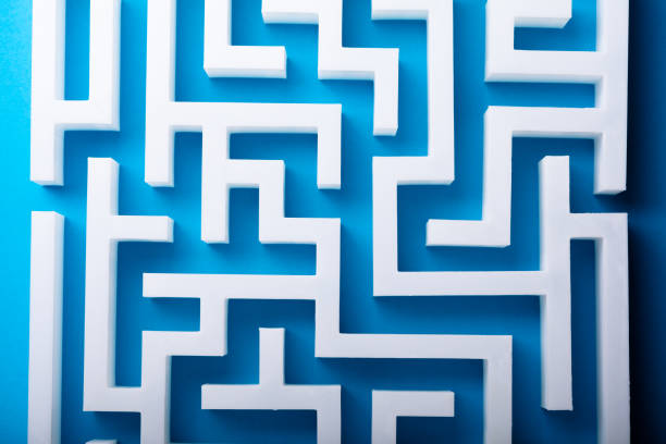 istock High Angle View Of White Maze 1050881820