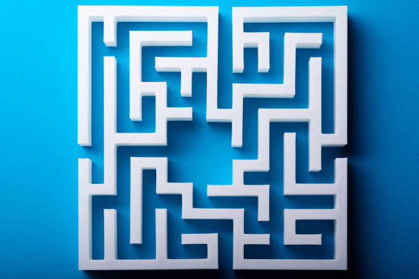 istock High Angle View Of White Maze 1050881828