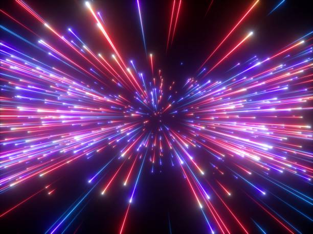 istock 3d render, violet red fireworks, abstract cosmic background, big bang, galaxy, falling stars, celestial, beauty of universe, speed of light, neon glow, cosmos, ultraviolet infrared light, outer space 1050883510