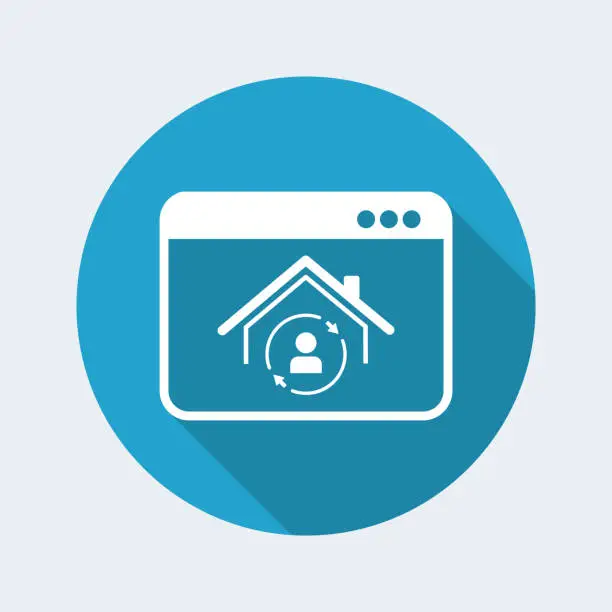 Vector illustration of Online house services - Vector flat icon