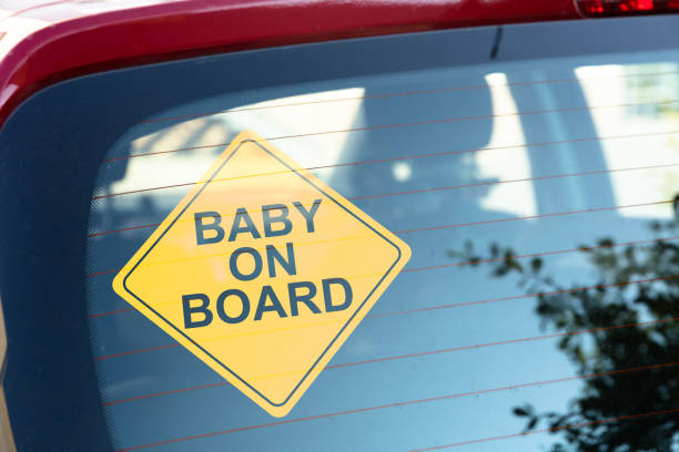 istock Baby On Board Sticker On Car Back Window 1050886512