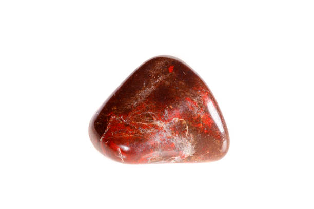 istock Macro mineral stone jasper on a white background 1050886786