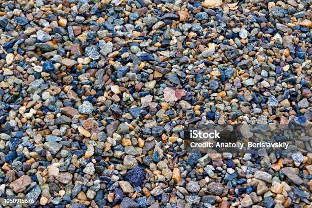 Crushed Stones Texture Background Stones Construction Rocksgrey Granite Gravel Texture Background Top View Stock Photo - Download Image Now