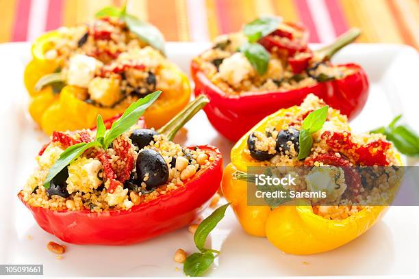 Stuffed Peppers Stock Photo - Download Image Now - Stuffed, Couscous, Bell Pepper