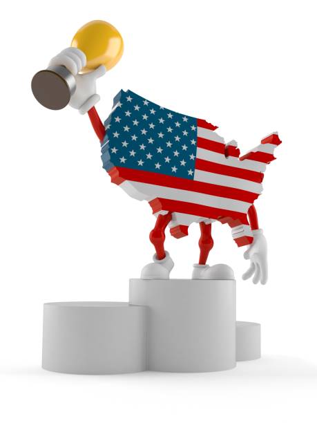istock USA character on podium holding trophy 1050918244