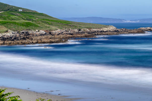 Long exposure and blurred motion of sea and waves. A Coruna, Spain