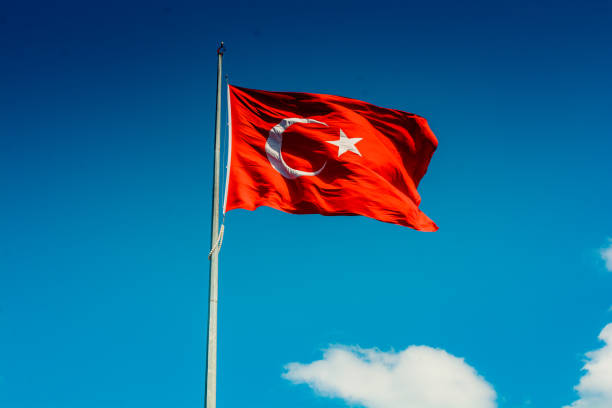 istock Turkish national flag hang on a pole 1050921866